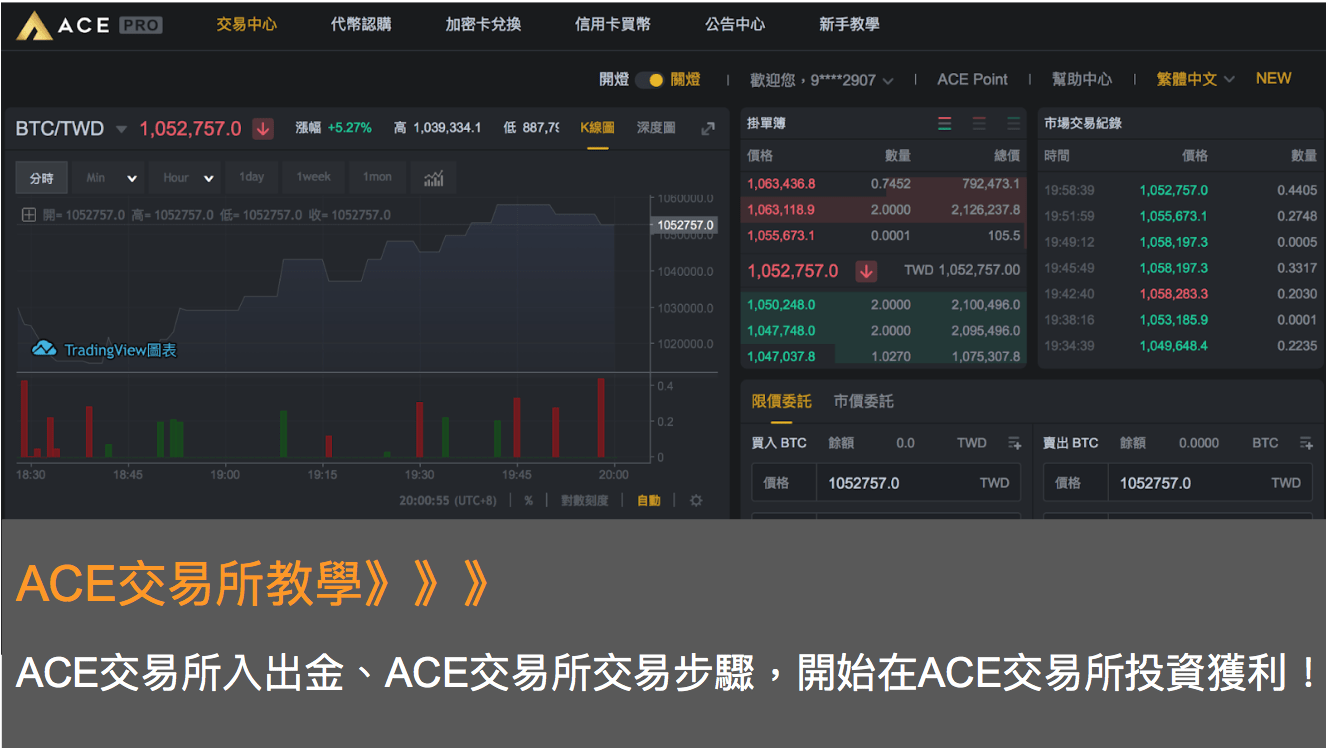 ACE交易所教學：ACE交易所入出金、ACE交易所交易步驟，開始在ACE交易所投資獲利！