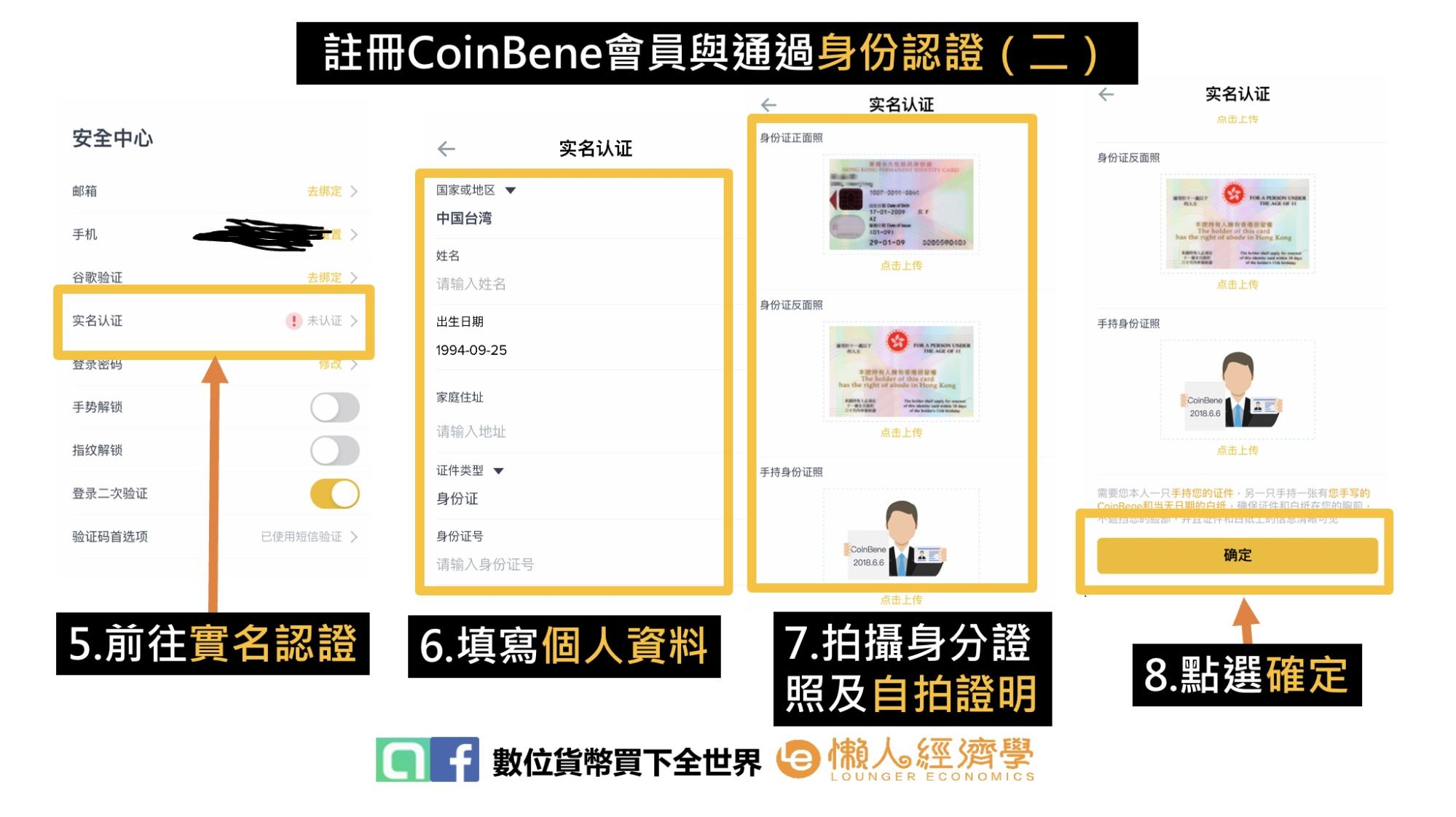CoinBene滿幣網交易所註冊與KYC會員認證流程
